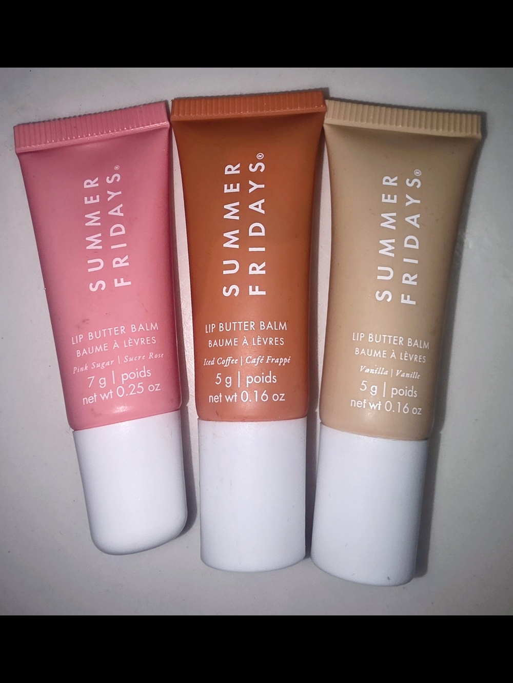 Summer Fridays Lip Butter Balm Trio — Pink Sugar, Iced Coffee, Vanilla Cream